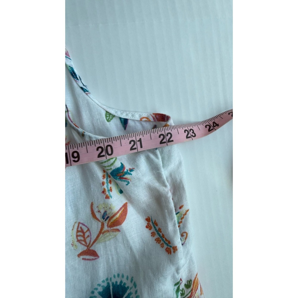 J. Jill Love Linen Floral Sleeveless Button Down Tunic Top White XL Multi-Color - Picture 6 of 8